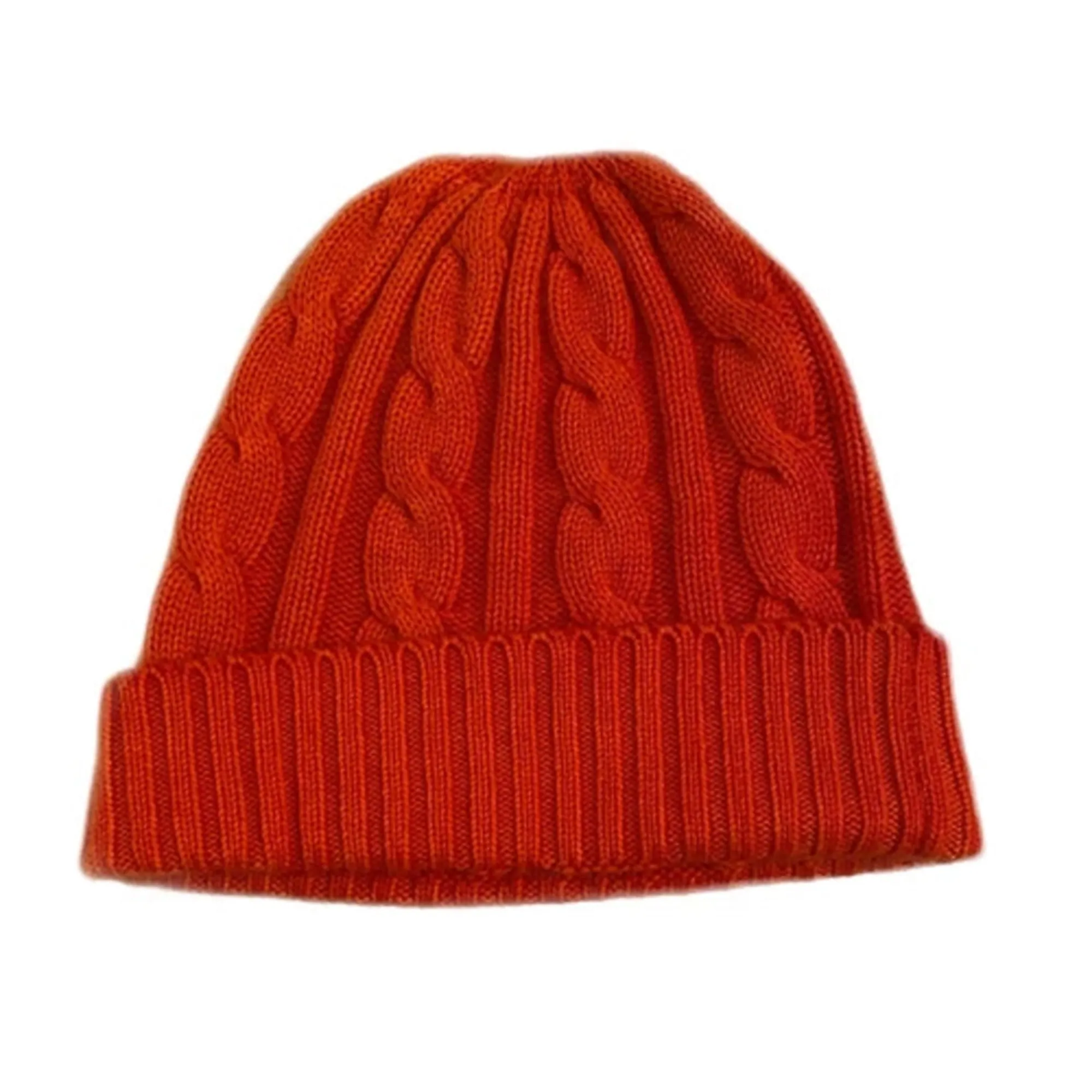100% Cashmere Beanie and Scarf in Orange