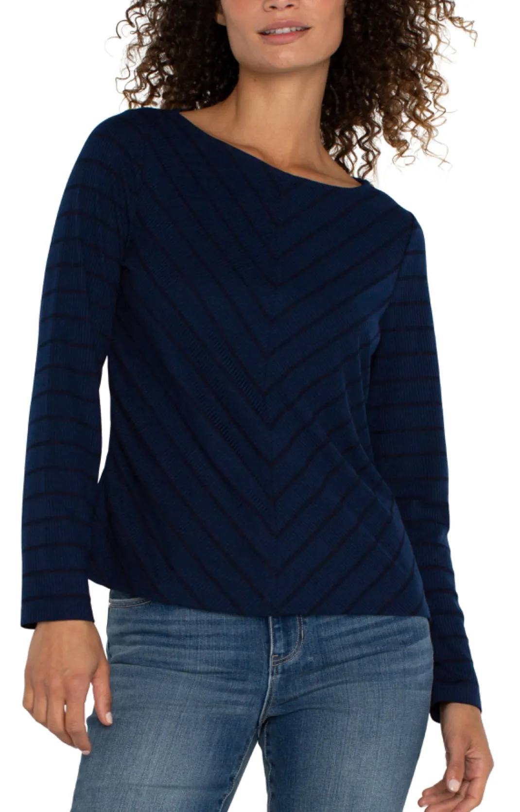 Boat Neck Miter Front Top