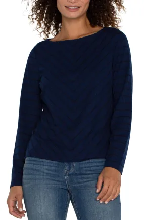 Boat Neck Miter Front Top