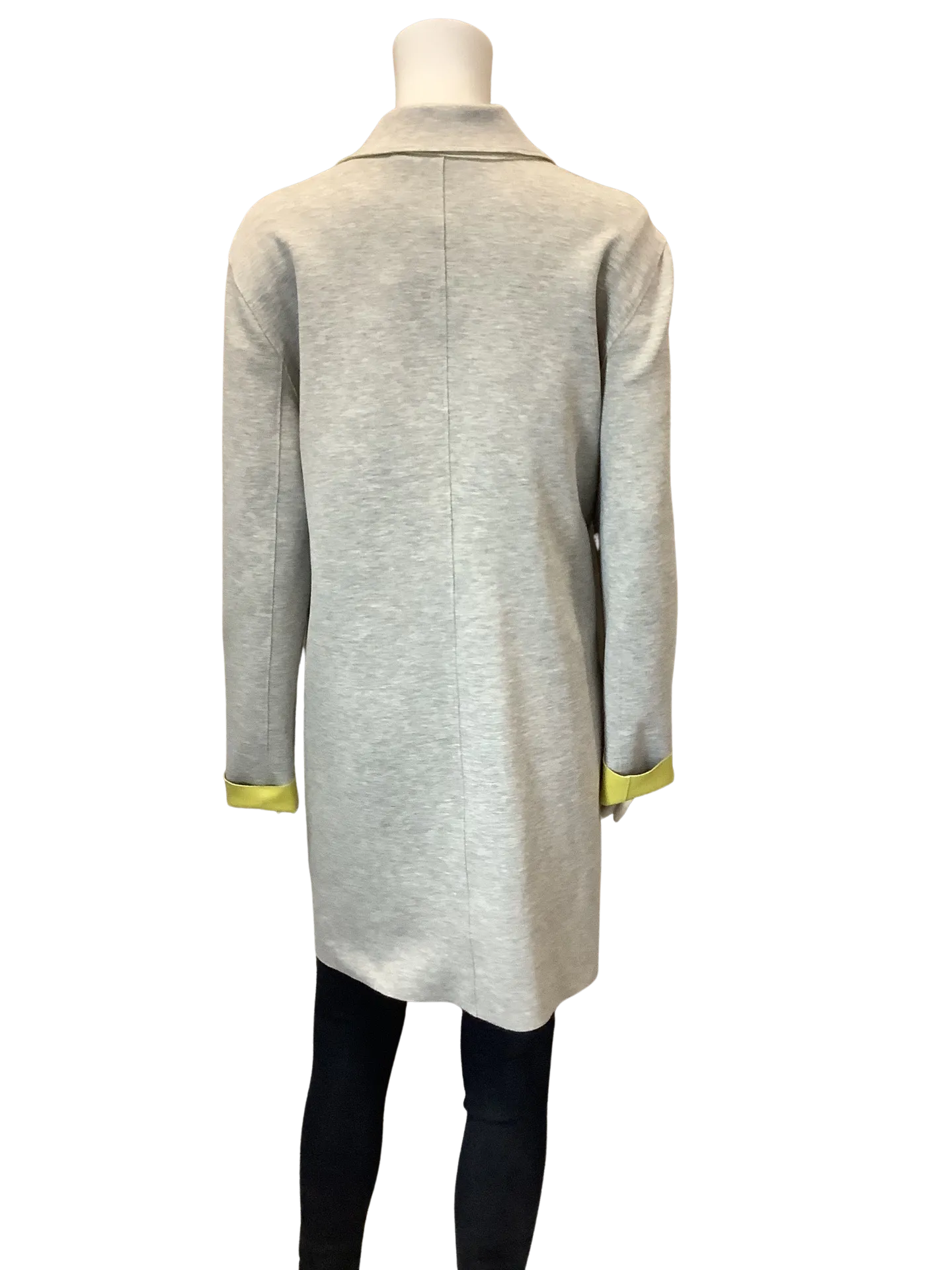 Carolina Belle Womens Jacket Midi Button Up Grey Size: XL
