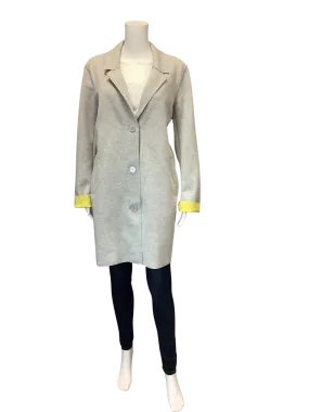 Carolina Belle Womens Jacket Midi Button Up Grey Size: XL