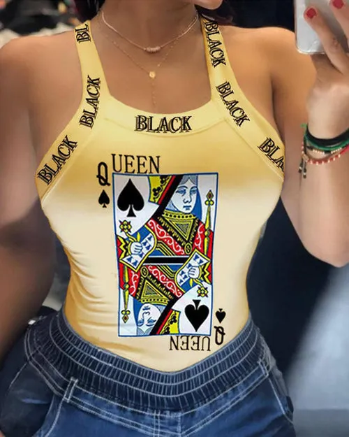 Fashion Women's Sexy Sling Print T Shirt Small Vest Top Summer Casual