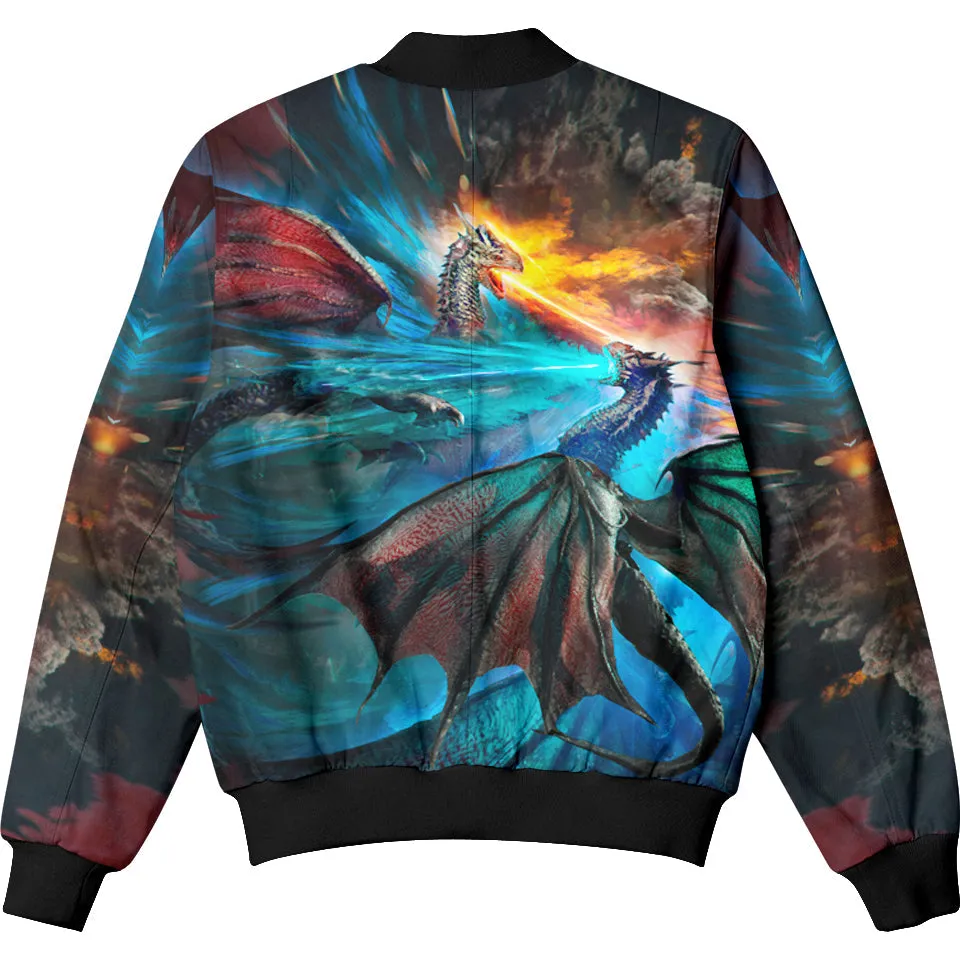 Fire and Ice Dragons Bomber Jacket