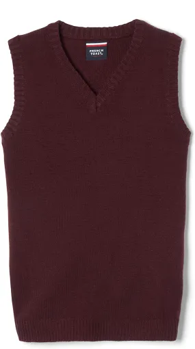 French Toast Kids Burgundy V-Neck Sleeveless Sweater<br>Sizes XS - XXL</br>