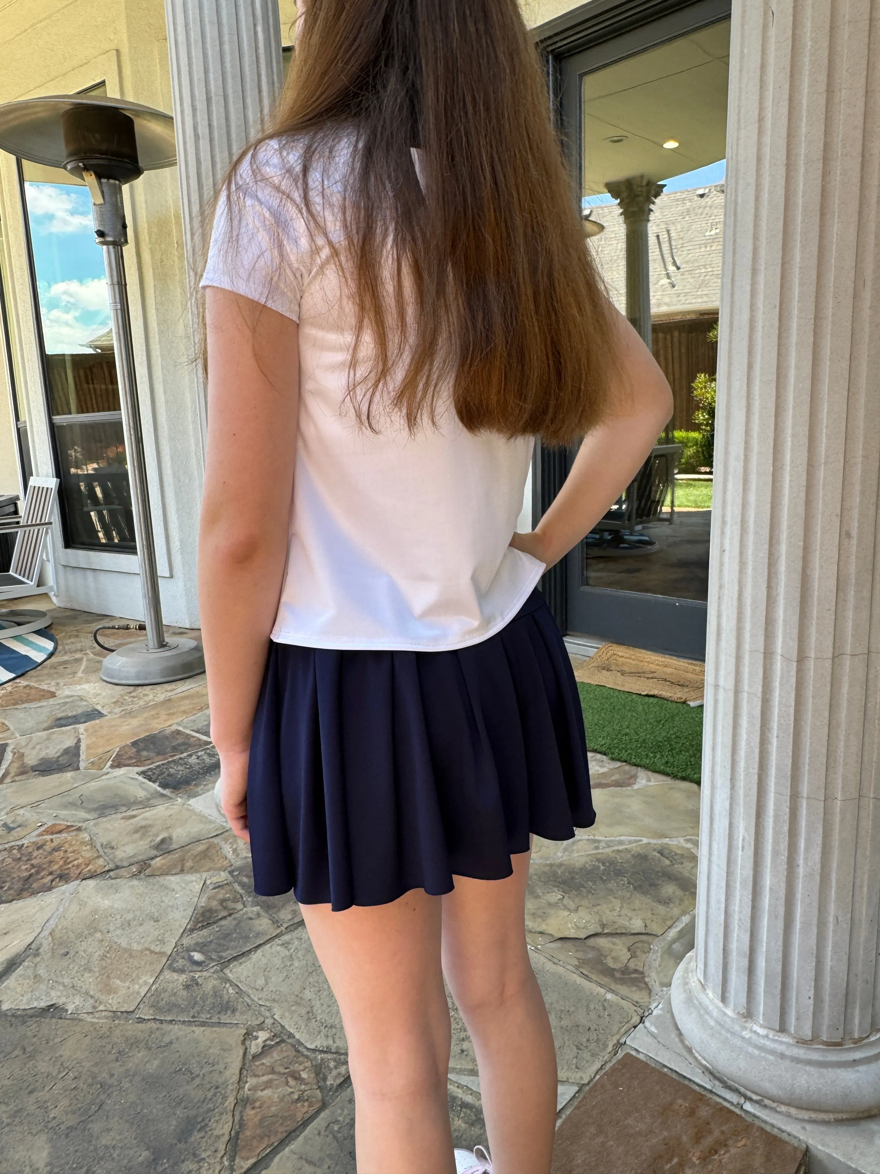 Girls White Yoga Tee