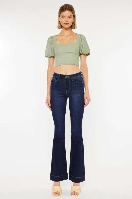 KanCan High Rise Dark Wash Flare
