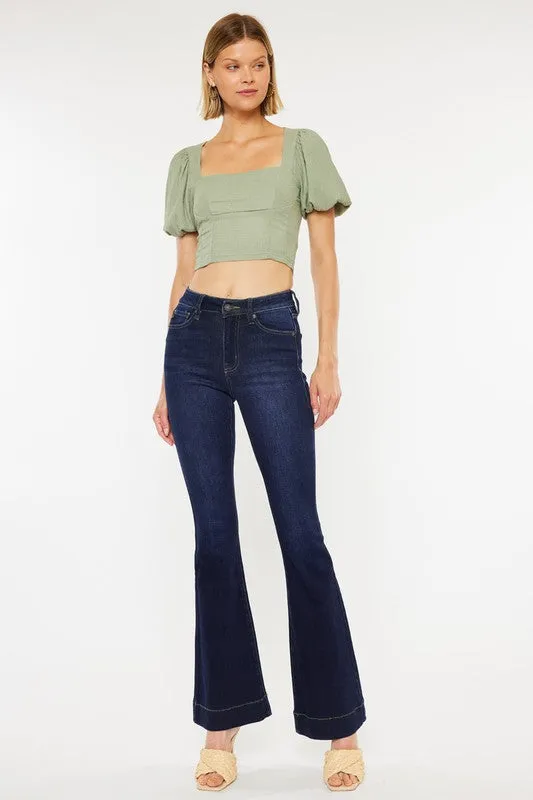 KanCan High Rise Dark Wash Flare