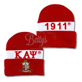 Kappa Alpha Psi ΚΑΨ 1911 Embroidered Shield Knit Crest Beanie