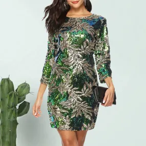 Keep On Floral Glitter Mini Dress