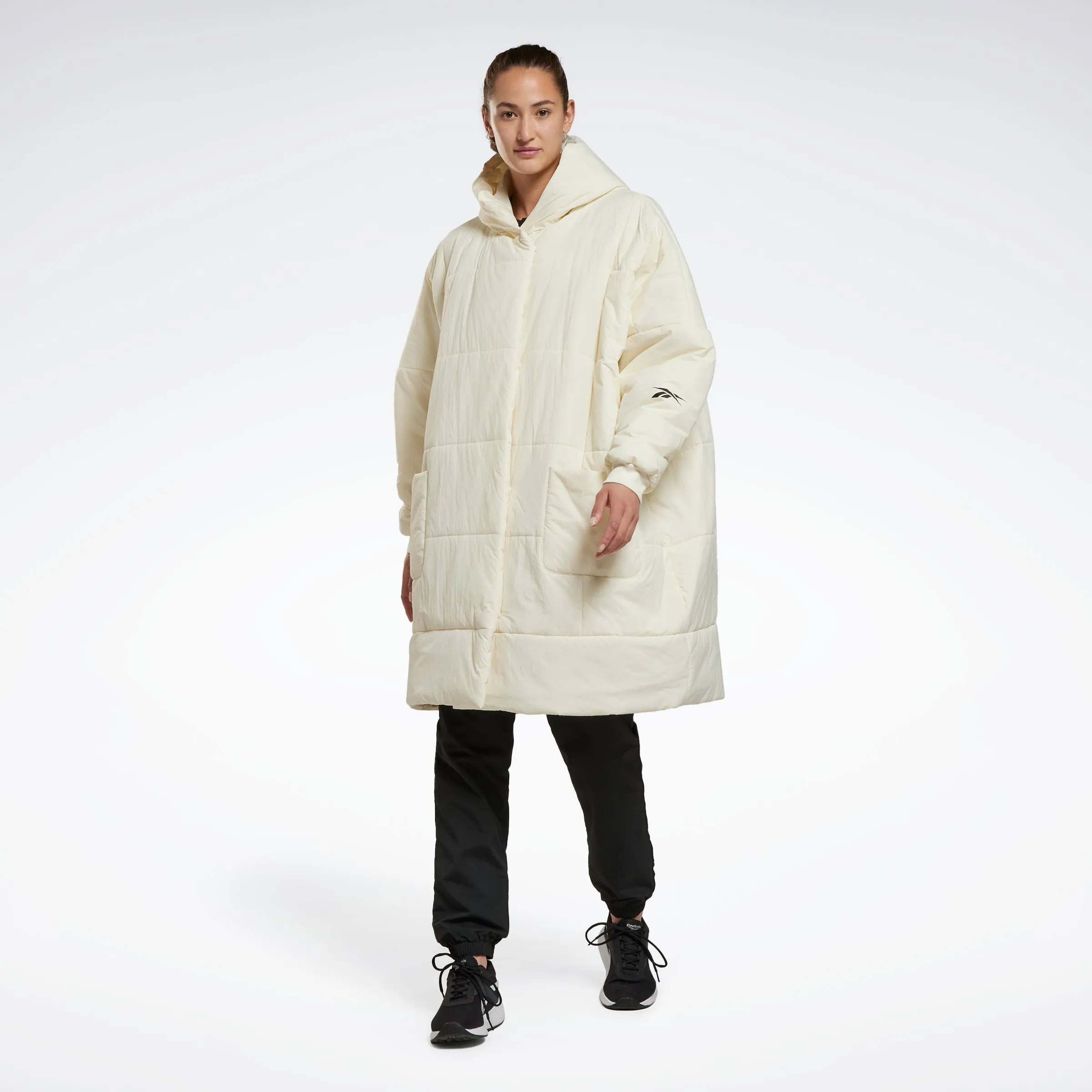 Reebok Apparel Women Studio Padded Long Jacket Classic White