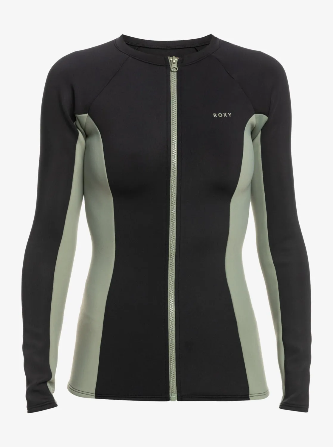 Roxy Pro Wave Zip-Up Rashguard - Anthracite