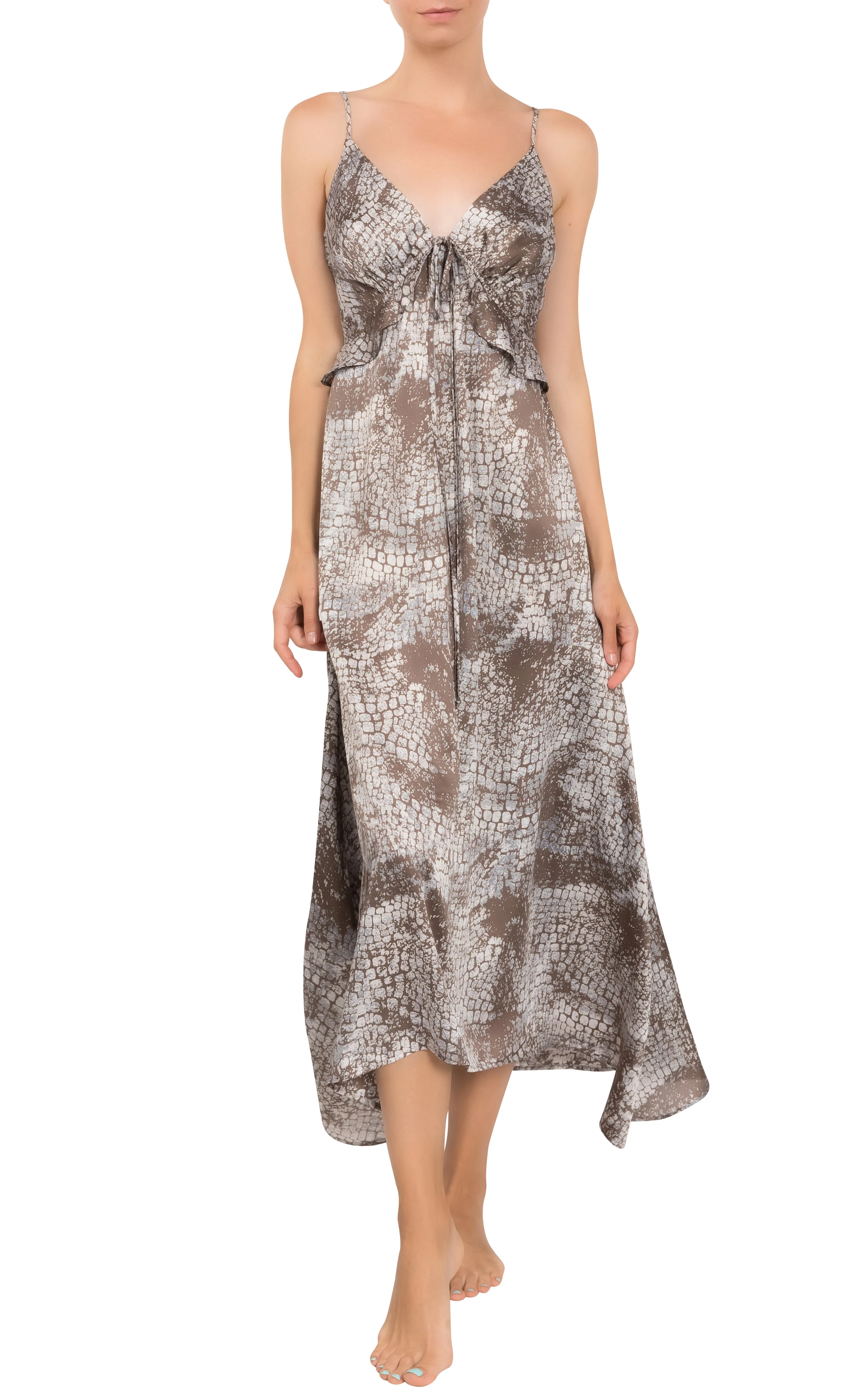 Sophia Nightgown - Mink Croc Satin