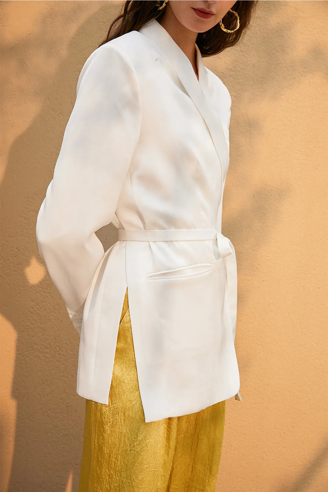 Split blazer | White suit jacket | Banquet suit jacket