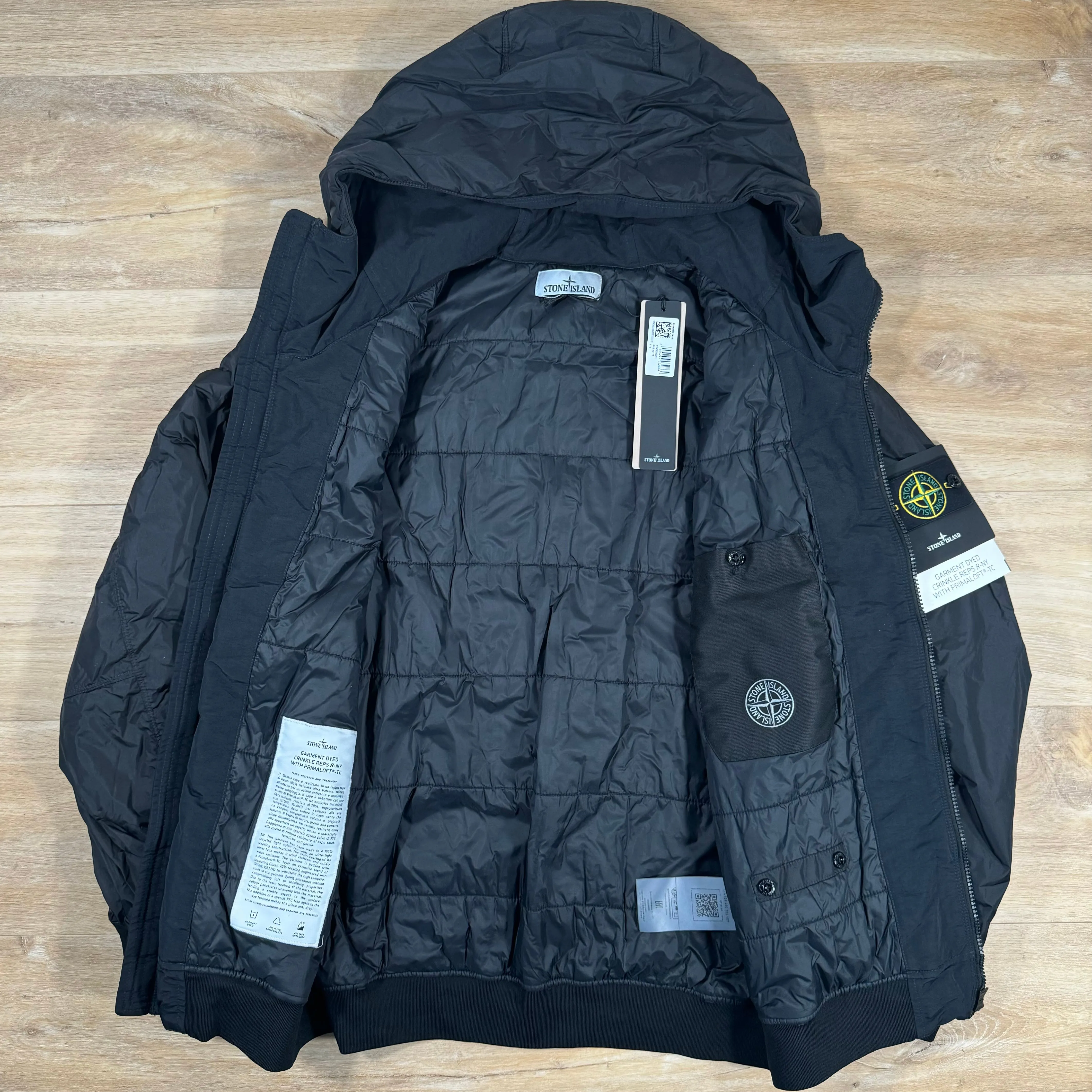 Stone Island Crinkle Reps R-NY Primaloft T-C Jacket in Black