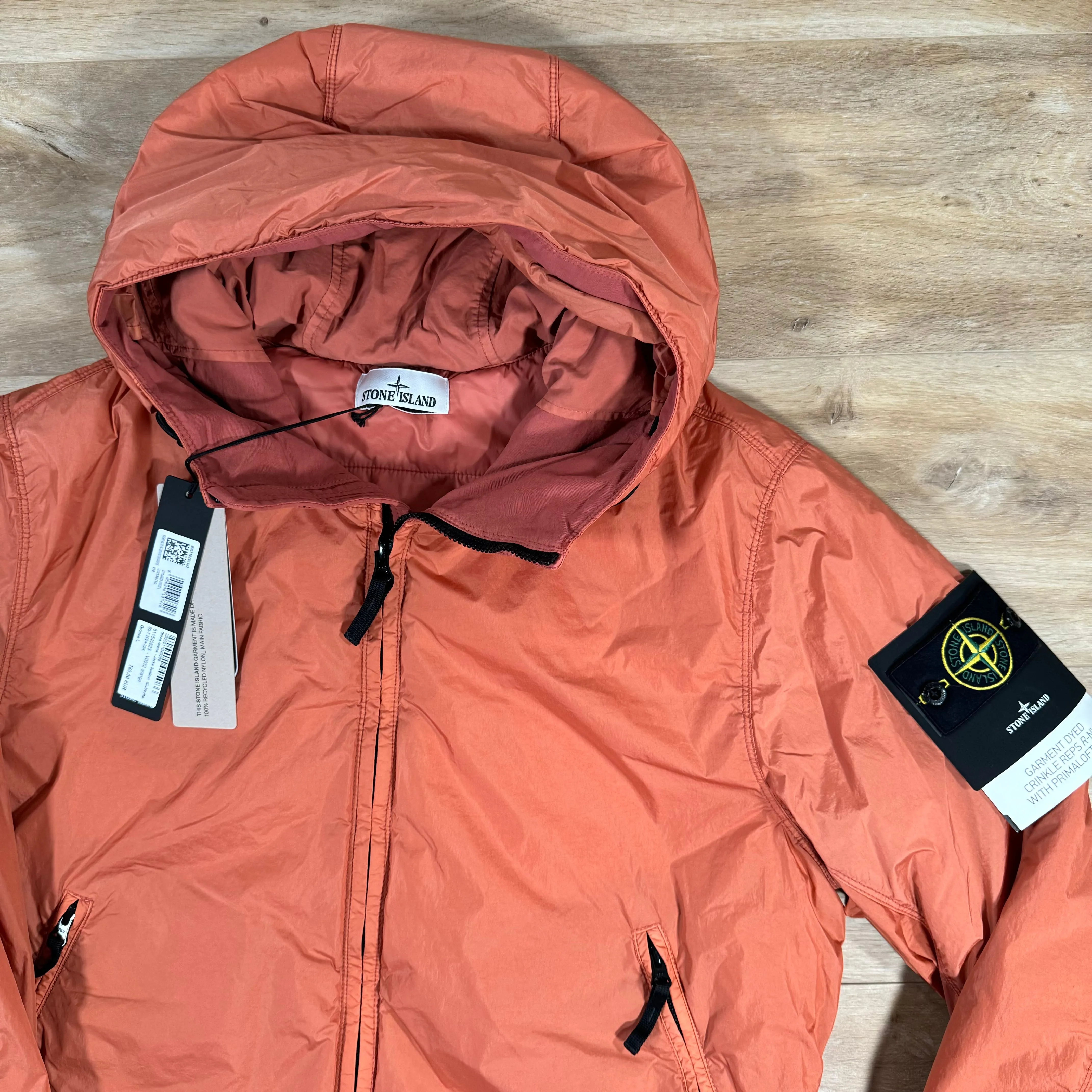 Stone Island Crinkle Reps R-NY Primaloft T-C Jacket in Orange