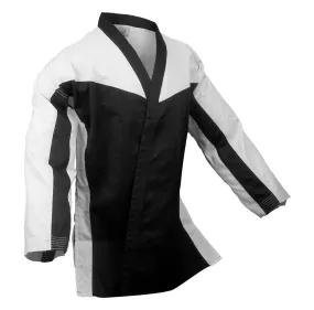 Team Jacket, Open, White/Black Combo, Black Lapel
